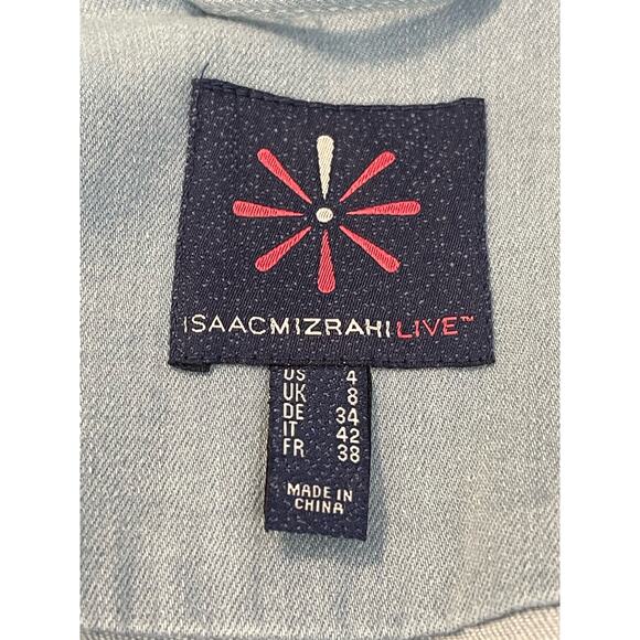 Isaac Mizrahi Live! True Denim Classic Jean Jacket Bleached Indigo Size 4 - Picture 4 of 7